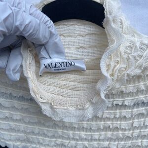 Valentino sweater dress, size XS. Cream and Black short dress.